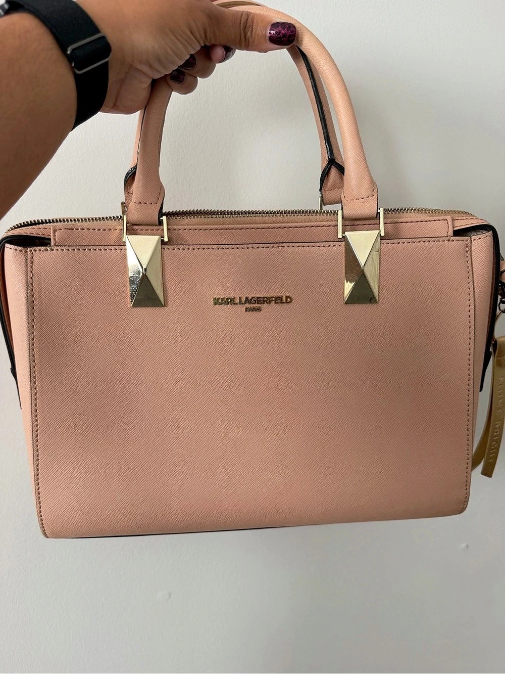 Karl Lagerfeld Blush Pink Bag + Matching Wallet Set